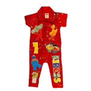 Dickies Sesame Street Big Bird Coveralls Pant Set Retro Y2K VINTAGE 1990s